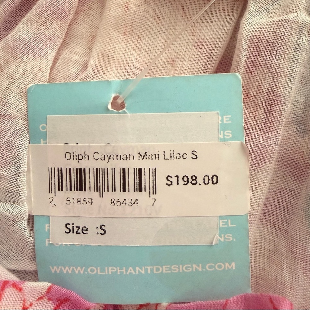 Oliphant Women’s Cayman Lilac Deep V Cross-back Floral Mini Dress Small NWT - Picture 6 of 11